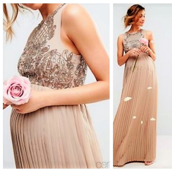 maternity embellished maxi dress